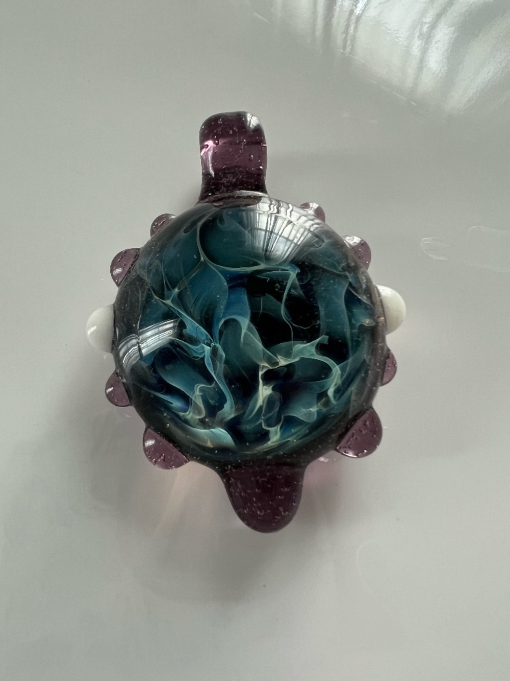 Blown-Glass Necklace Pendant, Made in Colorado.